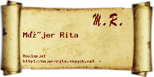 Májer Rita névjegykártya