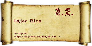 Májer Rita névjegykártya
