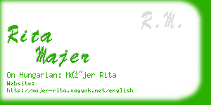rita majer business card